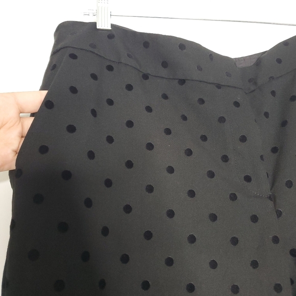 Talbots Hampshire Black Velvet Polka Dot Ankle Pant Size 16 Preppy Tailored Chic - Picture 9 of 12